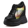 Increase Taller Platform Shoes Raised 14cm / 5.5Inch Lace-Up Heighten Campus Shoes