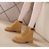 Hidden Heel Combat Boot Hidden Insole 8cm / 3.2Inch Lace-Up Elevator Ankle Boots