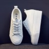 Supreme White Increase Campus Shoes Gain Altitude 7cm / 2.8Inch Lace-Up Increase Walking Shoes 