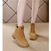 Hidden Heel Combat Boot Hidden Insole 8cm / 3.2Inch Lace-Up Elevator Ankle Boots