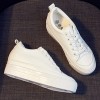 Supreme White Increase Campus Shoes Gain Altitude 7cm / 2.8Inch Lace-Up Increase Walking Shoes 