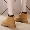 Hidden Heel Combat Boot Hidden Insole 8cm / 3.2Inch Lace-Up Elevator Ankle Boots