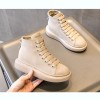 Korean Women Hidden High Heel Ankle Boots Extra High 7Cm / 2.8Inch Blue Lace-Up Hidden High Heel Combat Boot - Heightenshoes.com								