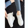 Supreme White Increase Campus Shoes Gain Altitude 7cm / 2.8Inch Lace-Up Increase Walking Shoes 