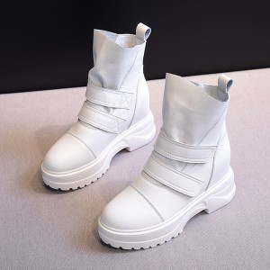 Height Increasing Elevator Ankle Boots Become Tall 9cm / 3.5Inch Slip-On & Pull-On Hidden Wedges Leather Boot