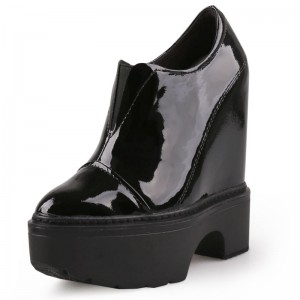 Women Height Wedge Oxfords Height 15cm / 6Inch Slip-On & Pull-On Hidden Heel Dressy Shoes