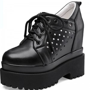 Elevator Dress Shoes Heel 12cm / 4.7Inch Lace-Up Elevator Walking Shoes