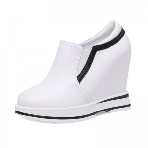 Hidden Elevator Walking Shoes Elevating 12cm / 4.7Inch Slip-On & Pull-On Hidden Wedges Platform Shoes