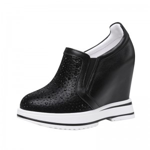 Woman Height Wedge Walking Shoes Get Tall 12cm / 4.7Inch Slip-On & Pull-On Taller Hieght Platform Shoes