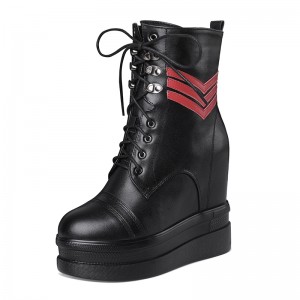 Hidden Wedges Lace Up Boot Heightening 12cm / 4.7Inch Lace-Up Elevating Chukka Boot