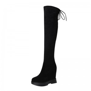 Hidden Heel Taller Knee High Boots High Heel 12cm / 4.7Inch Slip-On & Pull-On Height Increasing Over-The-Knee Boots