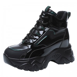 Hidden Wedges Ankle Boots Get Altitude 9Cm / 3.5Inch Lace-Up Hidden Heel Snow Boot