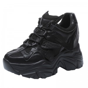 Hidden Wedges Outdoor Shoes Increase 9cm / 3.5Inch Lace-Up Elevated Athletic Shoes	