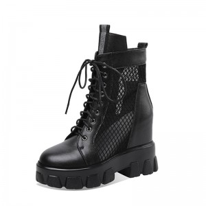 Increase Taller Boots For Extra Height 10cm / 4Inch Lace-Up Hidden Height Lace Up Boot