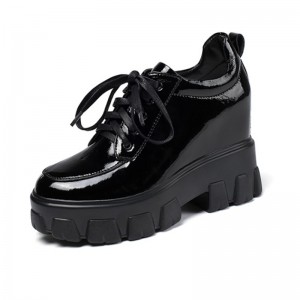 Elevating Platform Shoes Grow Height 10cm / 4Inch Lace-Up Taller Walking Shoes
