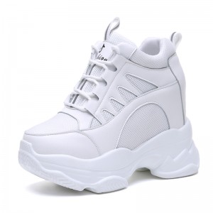 Outdoor Shoes That Increase Height 11Cm / 4.3Inch Lace-Up Hidden Heel Taller Walking Shoes