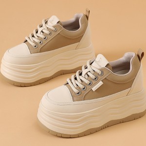 Height Walking Shoes To Be Altitude 8cm / 3.2Inch Lace-Up Height Platform Shoes
