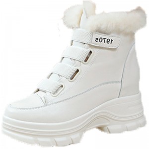 Height Increasing Elevator Snow Boot Height Elevator 8cm / 3.2Inch Lace-Up Height Increasing Elevator Cotton Boot