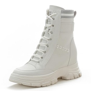 Hidden Height High Top Casual Shoes Extra Height Increasing 7cm / 2.8Inch Hook & Loop Hidden Height Ankle Boots