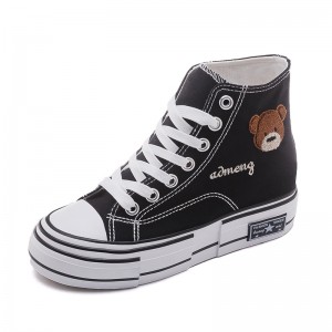 Hidden Height  Canvas Shoes That Add Height 8cm / 3.2Inch Lace-Up Hidden Height Campus Shoes