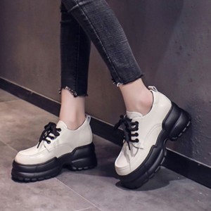 Elevator Platform Shoes Add Tall 7cm / 2.8Inch Lace-Up Elevator Walking Shoes