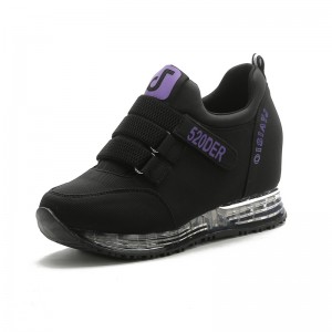 Hidden Wedges Walking Shoes Elevation 6cm / 2.4Inch Hook & Loop Hidden Wedges Campus Shoes