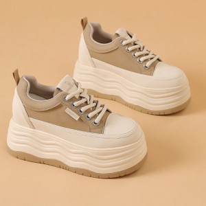 Elevated Platform Shoes Height Increaser 8cm / 3.2Inch Lace-Up Elevated Campus Shoes