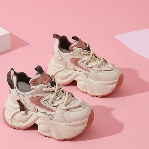 Elevator Clunky Shoes Become Taller 9cm / 3.5Inch Lace-Up Elevator Platform Shoes