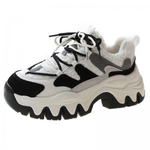 Black And White Taller Hieght Sports Shoes Height Raising 6cm / 2.4Inch Lace-Up Taller Hieght Platform Shoes