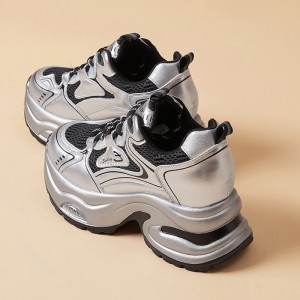 Elevating Clunky Shoes Raise Height 8cm / 3.2Inch Lace-Up Elevating Walking Shoes