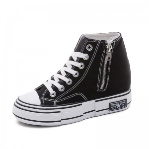 Hidden Lift  Canvas Shoes That Increase Height 9cm / 3.5Inch Lace-Up Hidden Lift Campus Shoes