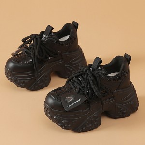 Hidden Taller Clunky Shoes Raised 10cm / 4Inch Lace-Up Hidden Taller Sports Shoes