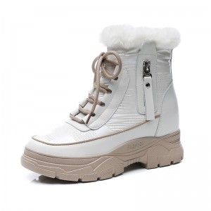 Height Increasing Snow Boot Look Tall 8cm / 3.2Inch Lace-Up Height Increasing Cotton Boot