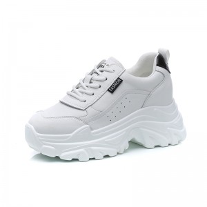 Height Increasing Athletic Shoes Lift 7cm / 2.8Inch Lace-Up Height Increasing Walking Shoes
