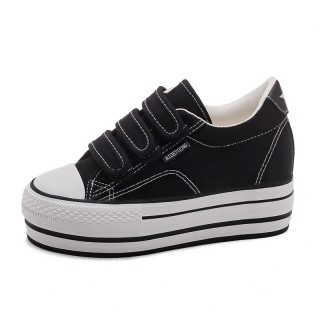 Heighten Walking Shoes Gain Height 8cm / 3.2Inch Hook & Loop Heighten Canvas Shoes