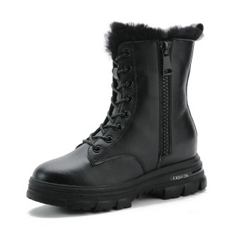 Increase Taller Cotton Boot Height Enhancing 7cm / 2.8Inch Lace-Up Increase Taller Snow Boot