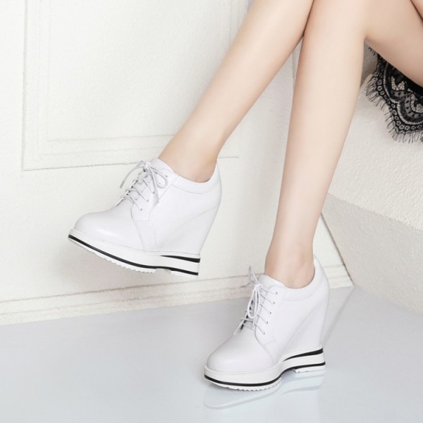 Classic Elevated Platform Shoes Add Altitude 12cm / 4.7Inch Lace-Up ...