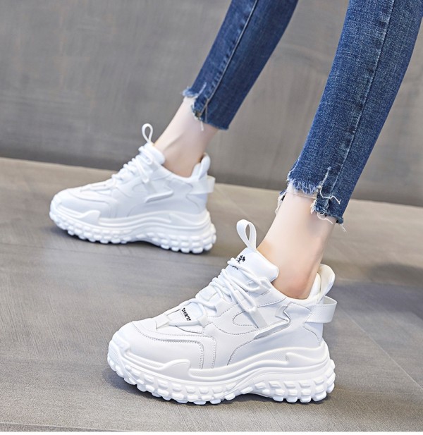 Hidden Heel Sports Shoes Increasing 8cm / 3.2Inch Lace-Up Hidden Height Athletic Shoes