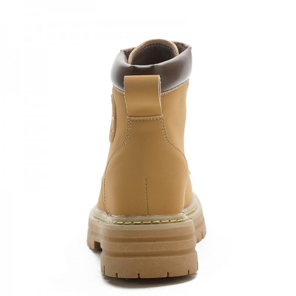 Hidden Heel Combat Boot Hidden Insole 8cm / 3.2Inch Lace-Up Elevator Ankle Boots