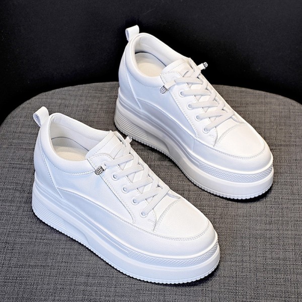 Height Elevator Campus Shoes To Make You Taller 8cm / 3.2Inch Lace-Up Hidden Heel Platform Shoes