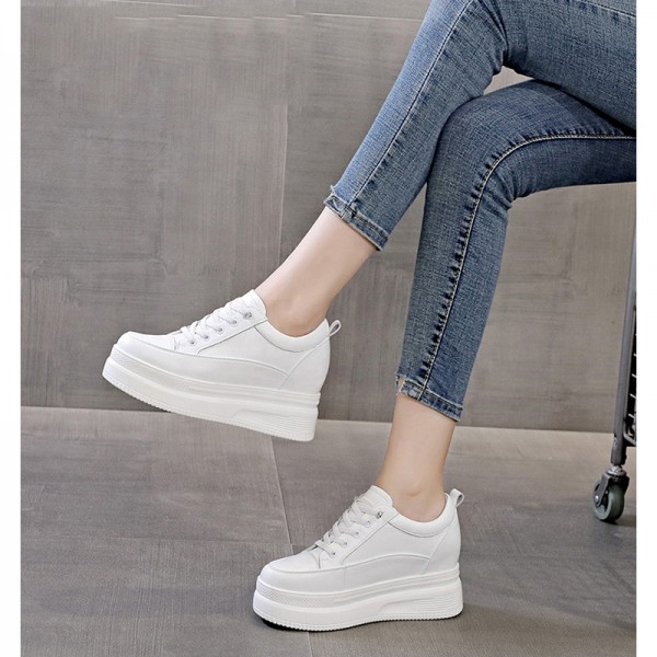 Height Elevator Campus Shoes To Make You Taller 8cm / 3.2Inch Lace-Up Hidden Heel Platform Shoes