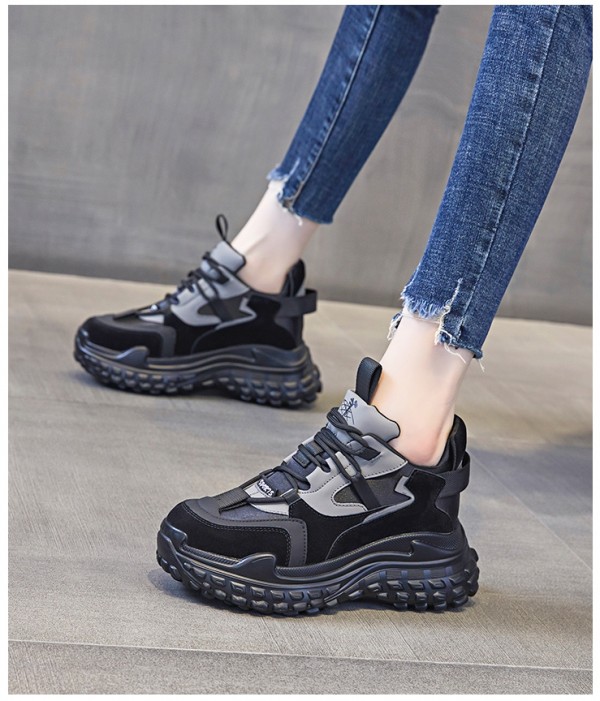 Hidden Heel Sports Shoes Increasing 8cm / 3.2Inch Lace-Up Hidden Height Athletic Shoes
